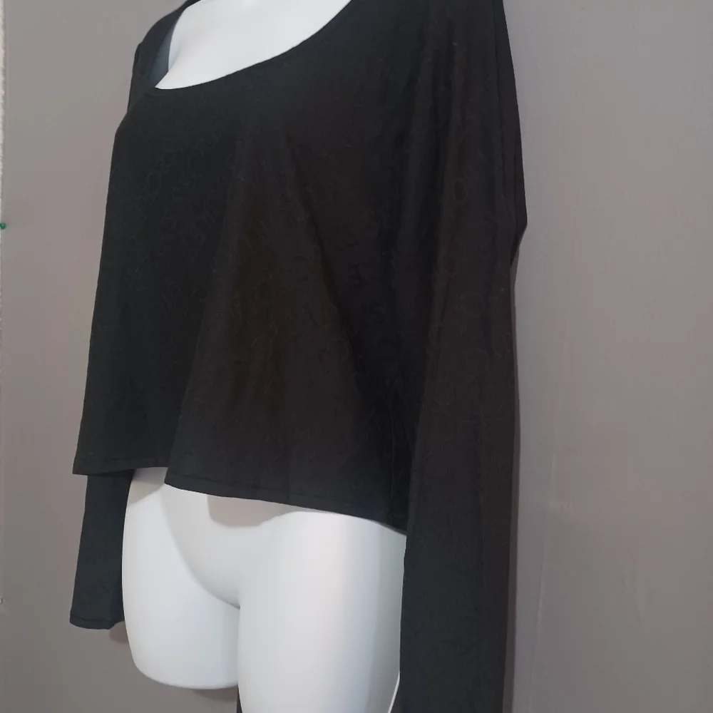 Victoria Secret top black NWT scoop neck texture spellout sz XXL